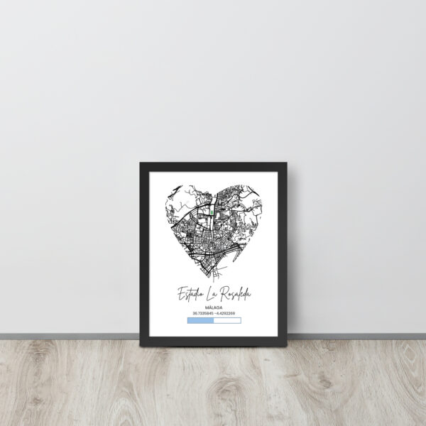 Lamina enmarcada mapa corazón